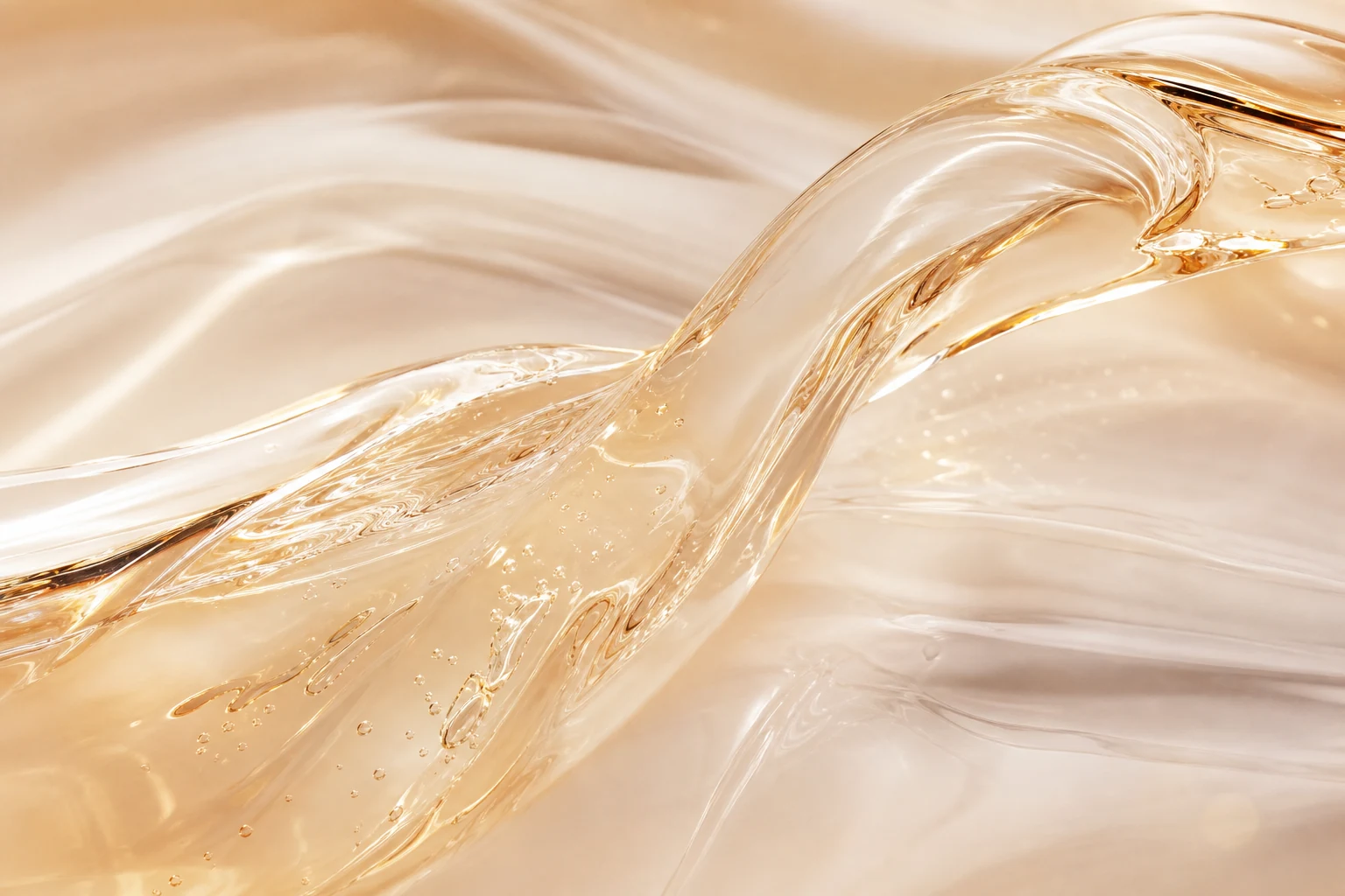 Textura transparente y sedosa de gel en tonos dorados